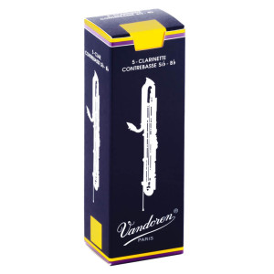 Caja de 5 cañas VANDOREN Tradicional para clarinete contrabajo